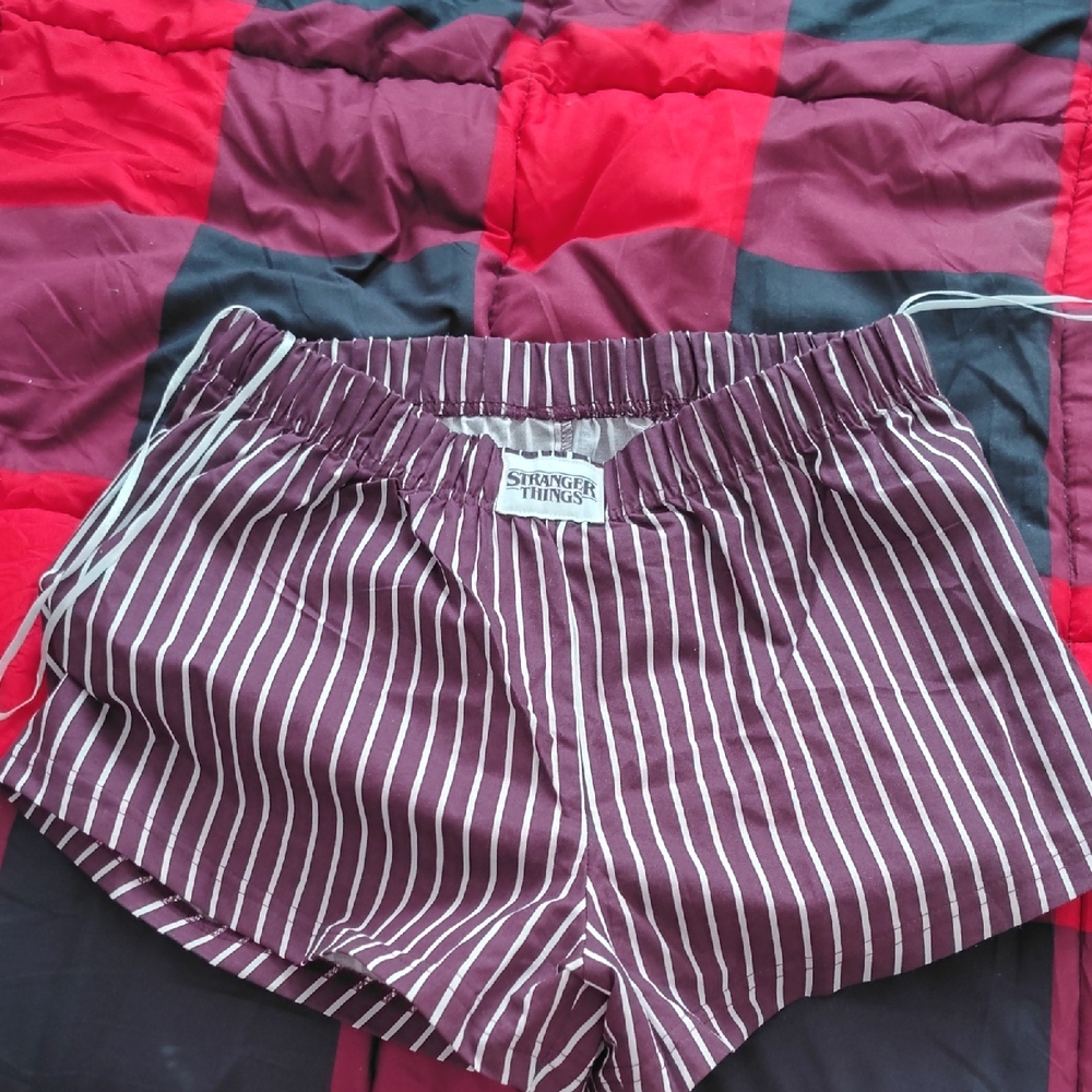 Women's Striped Shorts - Purple